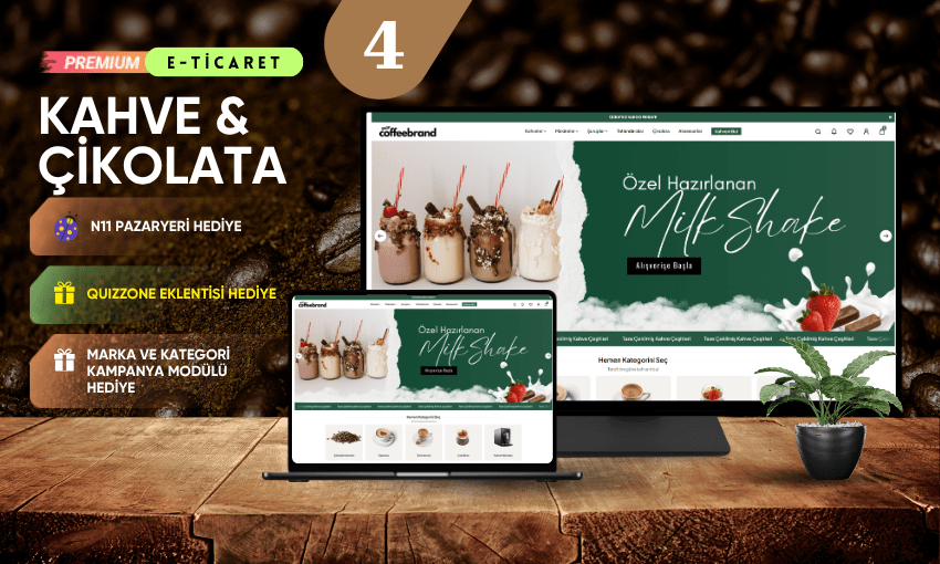 Kahve & Çikolata E-Ticaret Konsepti 